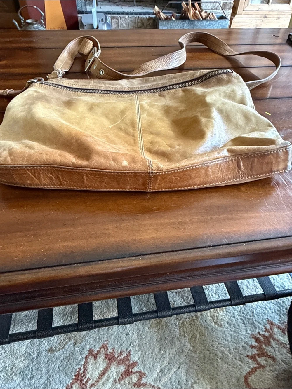 HOBO Tan Leather Crossbody Hobo Bag